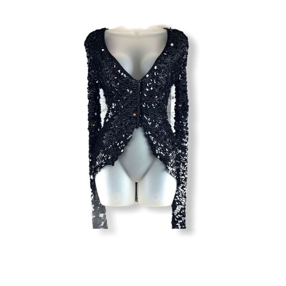 Emporio Armani Black Sequin Cardigan Size 6